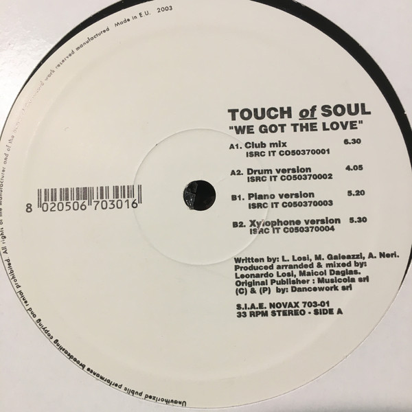 Touch Of Soul We Got The Love 12インチ - 洋楽